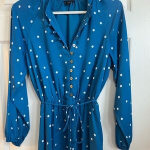 Ann Taylor Blue Polka Dot Dress